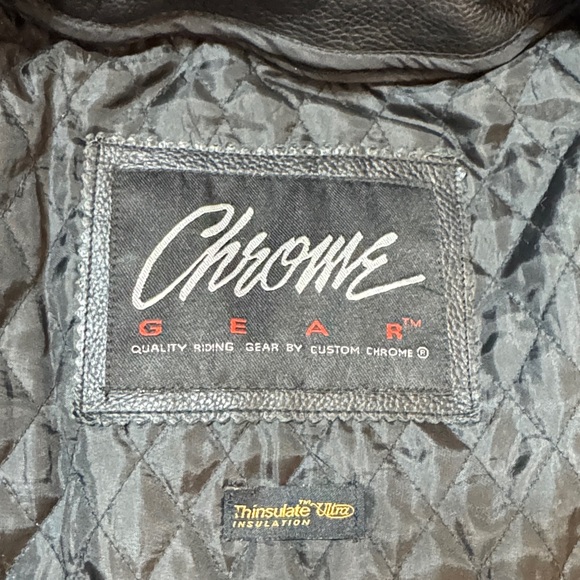 Chrome Gear Vintage Women's Black Leather Women's Jacket 3M Thinsulate XL - Picture 4 of 16